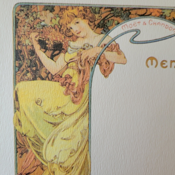Art Nouveau Alphonse Mucha Menu Cards Set (4) ~ Elegant ~ Moët & Chandon Ad - Picture 13 of 16